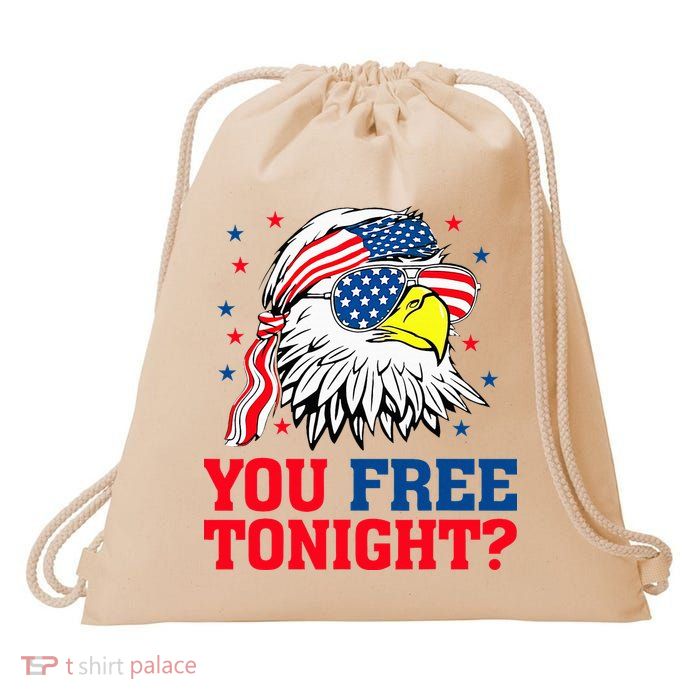 Are You Free Tonight 4th Of July Independence Day Bald Eagle Drawstring Bag