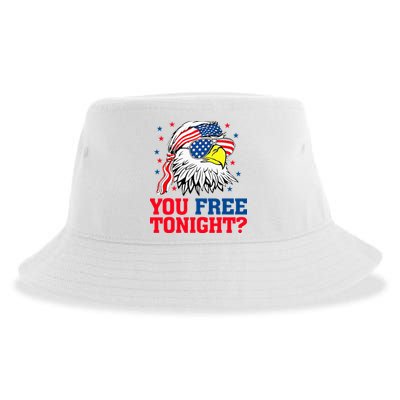 Are You Free Tonight 4th Of July Independence Day Bald Eagle Sustainable Bucket Hat