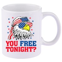 Are You Free Tonight 4th Of July Independence Day Bald Eagle 11oz C Handle Ceramic Mug