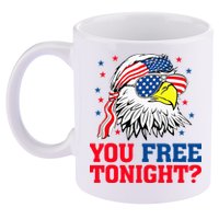 Are You Free Tonight 4th Of July Independence Day Bald Eagle 11oz C Handle Ceramic Mug