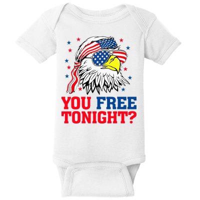 Are You Free Tonight 4th Of July Independence Day Bald Eagle Baby Bodysuit