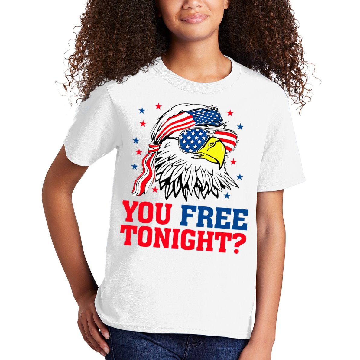 Are You Free Tonight 4th Of July Independence Day Bald Eagle Kids T-Shirt