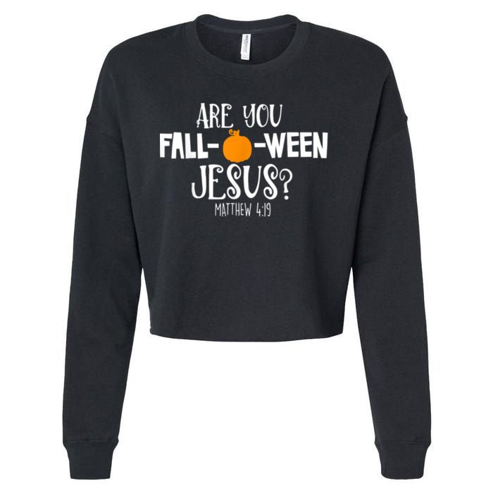 Are You Falloween Jesus Halloween Cropped Pullover Crew