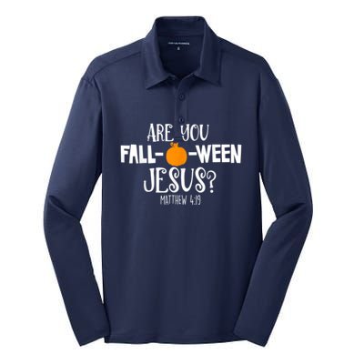 Are You Falloween Jesus Halloween Silk Touch Performance Long Sleeve Polo