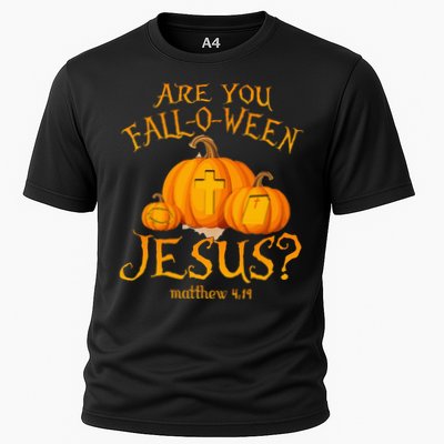 Are You Fall O Ween Jesus Christian Halloween Pumpkin Cooling Performance Crew T-Shirt