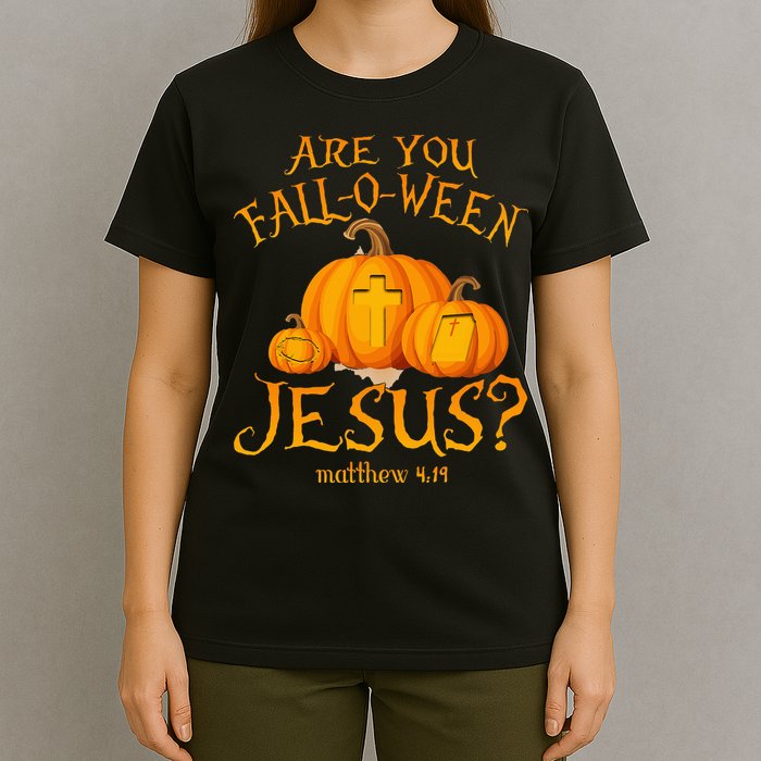 Are You Fall O Ween Jesus Christian Halloween Pumpkin T-Shirt