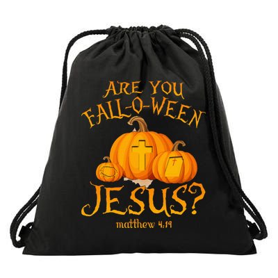 Are You Fall O Ween Jesus Christian Halloween Pumpkin Drawstring Bag