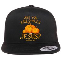 Are You Fall O Ween Jesus Christian Halloween Pumpkin Flat Bill Trucker Hat