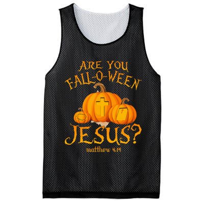 Are You Fall O Ween Jesus Christian Halloween Pumpkin Mesh Reversible Basketball Jersey Tank
