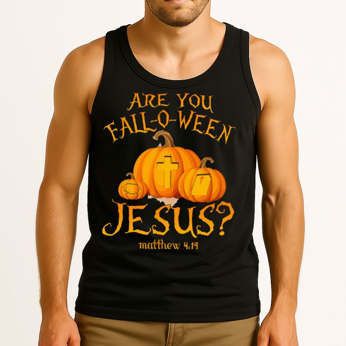 Are You Fall O Ween Jesus Christian Halloween Pumpkin Tank Top
