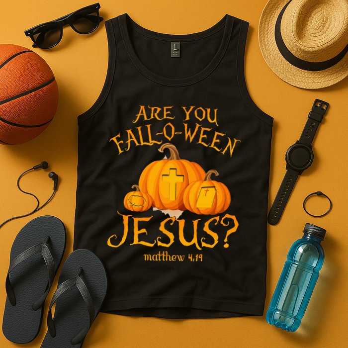 Are You Fall O Ween Jesus Christian Halloween Pumpkin Tank Top
