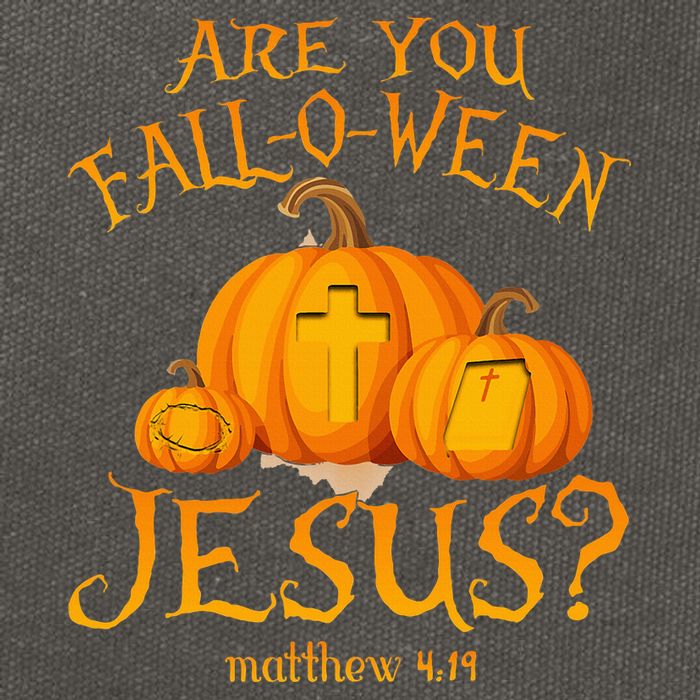 Are You Fall O Ween Jesus Christian Halloween Pumpkin Cotton Canvas Backpack