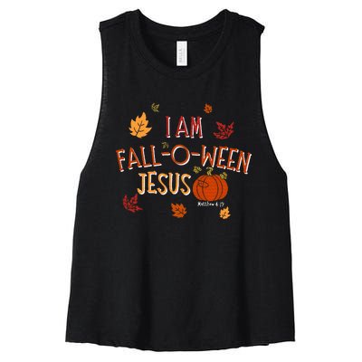 Are You Fall O Ween Jesus Matthew 419 Funny Halloween Gifts Women's Racerback Cropped Tank