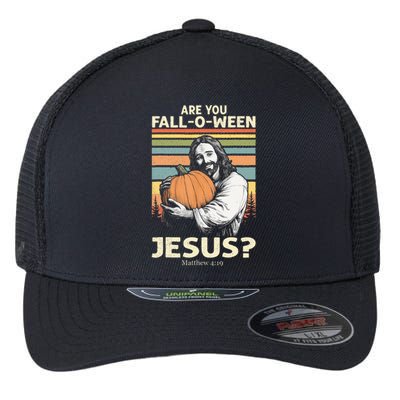 Are You Falloween Jesus Christian Halloween Pumpkin Flexfit Unipanel Trucker Cap