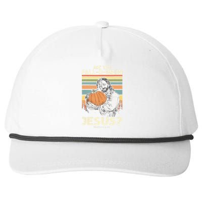 Are You Falloween Jesus Christian Halloween Pumpkin Snapback Five-Panel Rope Hat