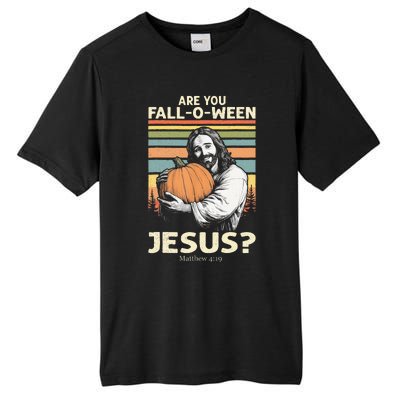 Are You Falloween Jesus Christian Halloween Pumpkin Tall Fusion ChromaSoft Performance T-Shirt