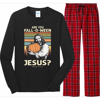 Are You Falloween Jesus Christian Halloween Pumpkin Long Sleeve Pajama Set