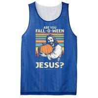 Are You Falloween Jesus Christian Halloween Pumpkin Mesh Reversible Basketball Jersey Tank