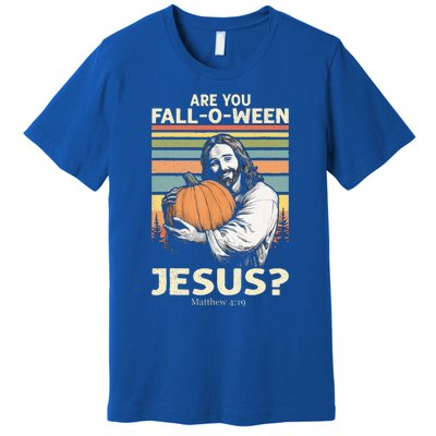 Are You Falloween Jesus Christian Halloween Pumpkin Premium T-Shirt