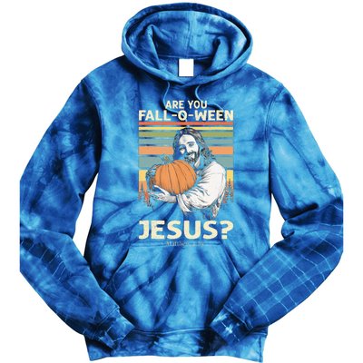 Are You Falloween Jesus Christian Halloween Pumpkin Tie Dye Hoodie