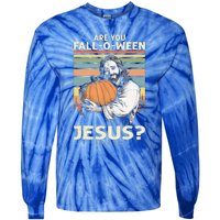 Are You Falloween Jesus Christian Halloween Pumpkin Tie-Dye Long Sleeve Shirt