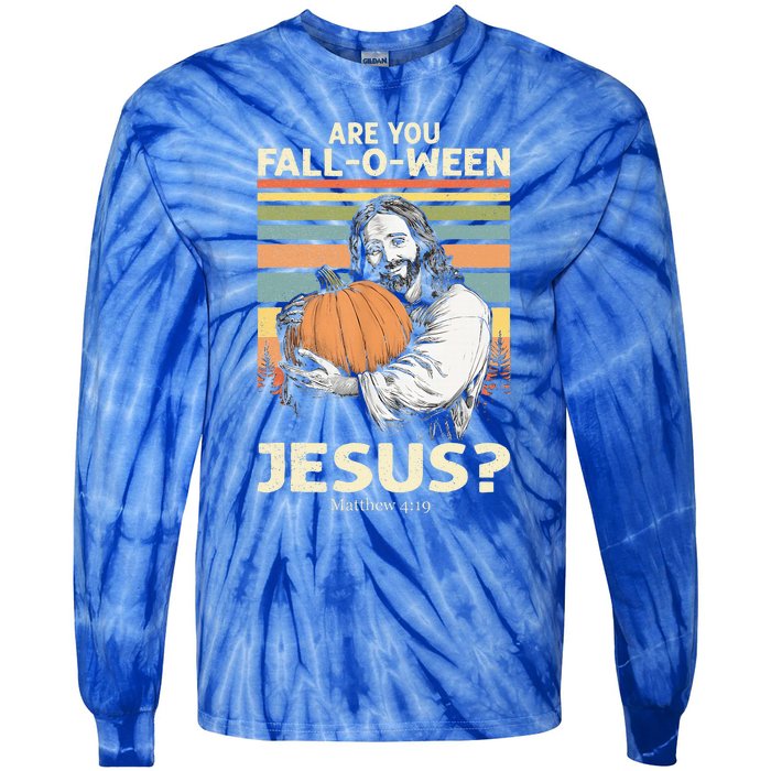 Are You Falloween Jesus Christian Halloween Pumpkin Tie-Dye Long Sleeve Shirt