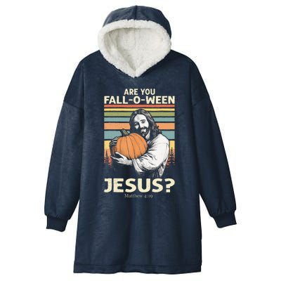 Are You Falloween Jesus Christian Halloween Pumpkin Hooded Wearable Blanket