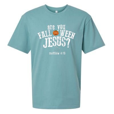 Are You Falloween JesusChristian Matthew 4 19 Religious Halloween Sueded Cloud Jersey T-Shirt