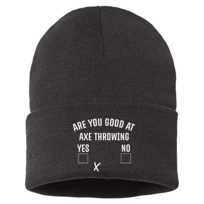 Are You Good At Axe Throwing Axe Launcher Sustainable Knit Beanie