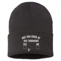 Are You Good At Axe Throwing Axe Launcher Sustainable Knit Beanie