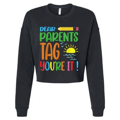 Ag Your It Teacher For School Teacher Valentine Summer Cropped Pullover Crew