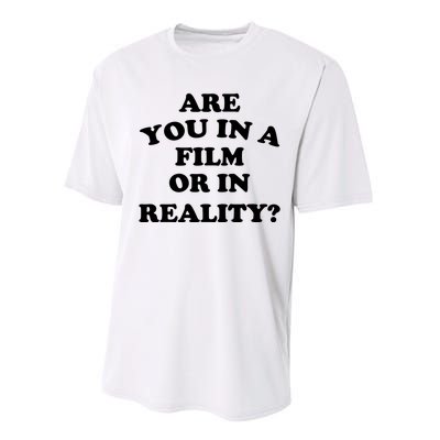 Are You In A Film Or In Reality Funny Movies Quotes Performance Sprint T-Shirt