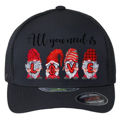 All You Is Love Gnomes Valentine's Day Gifts Flexfit Unipanel Trucker Cap