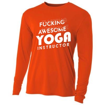 Awesome Yoga Instructor Gift Cute Gift Cooling Performance Long Sleeve Crew