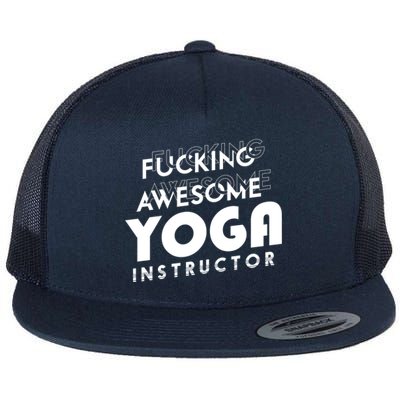 Awesome Yoga Instructor Gift Cute Gift Flat Bill Trucker Hat