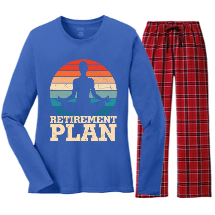 Acro Yoga Is My Retiret Plan Training Pranayama Joga Gift Women's Long Sleeve Flannel Pajama Set 