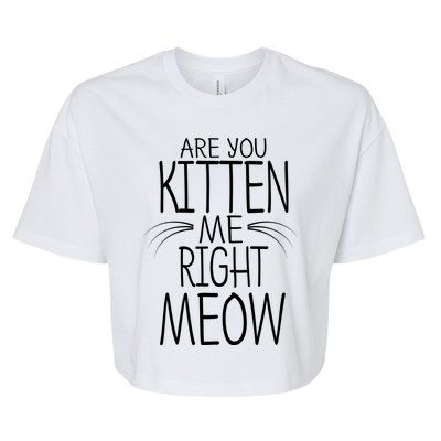 Are You Kitten Me Right Meow Funny Cat Joke Meaningful Gift Bella+Canvas Jersey Crop Tee