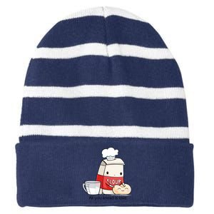 All You Knead Is Love Striped Beanie with Solid Band