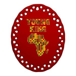 African Young King Ceramic Oval Ornament