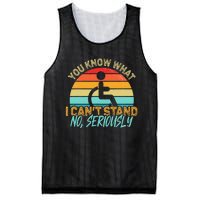 Amputee You Know What I Can't Stand Wheelchair Amputation Mesh Reversible Basketball Jersey Tank