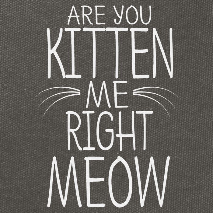 Are You Kitten Me Right Meow Funny Cat Joke Cotton Canvas Backpack