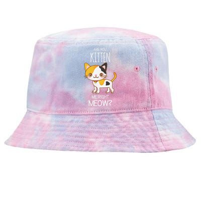 Are You Kitten Me Right Meow Funny Cat Kitty Lovers Tie-Dyed Bucket Hat