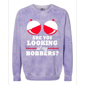 Are You Looking At My Bobbers? Funny Fishing Gifts For Wo Colorblast Crewneck Sweatshirt