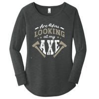 Are You Looking At My Axe For A Axe Thrower Axe Throwing Women's Perfect Tri Tunic Long Sleeve Shirt