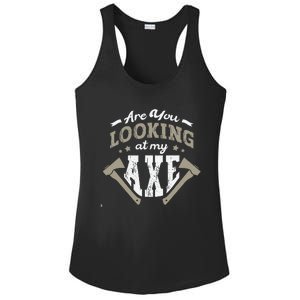 Are You Looking At My Axe For A Axe Thrower Axe Throwing Ladies PosiCharge Competitor Racerback Tank