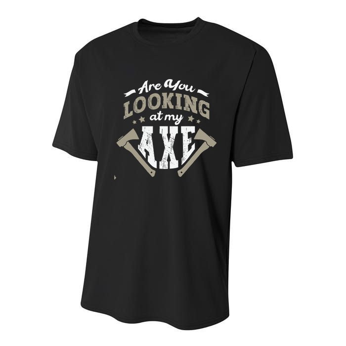 Are You Looking At My Axe For A Axe Thrower Axe Throwing Youth Performance Sprint T-Shirt