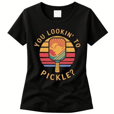 Are You Looking To Pickle Vintage Sunset Pickleball Womens T-Shirt