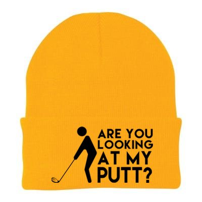 Are You Looking At My Putt Golf Lover Funny Knit Cap Winter Beanie