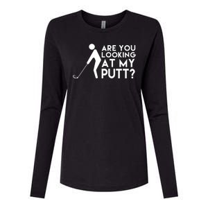 Are You Looking At My Putt Golf Lover Funny Womens Cotton Relaxed Long Sleeve T-Shirt