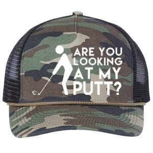 Are You Looking At My Putt Golf Lover Funny Retro Rope Trucker Hat Cap